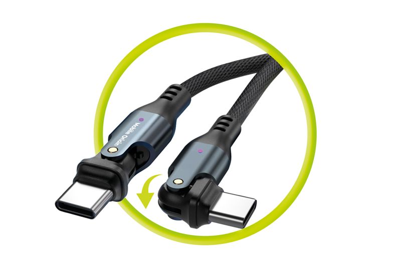 Cablu rotativ Mobile Origin USB-C la USB-C 240W incarcare rapida (iPhone 17 Pro Max, MO-240WRC-CB3) by www.silkase.ro